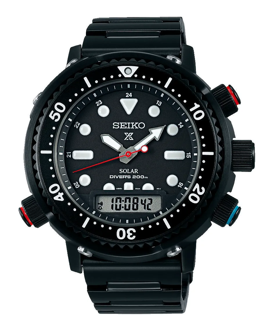 Seiko Prospex Hybrid Diver 40th Anniversary Limited Edition Black Men's Watch SNJ037P