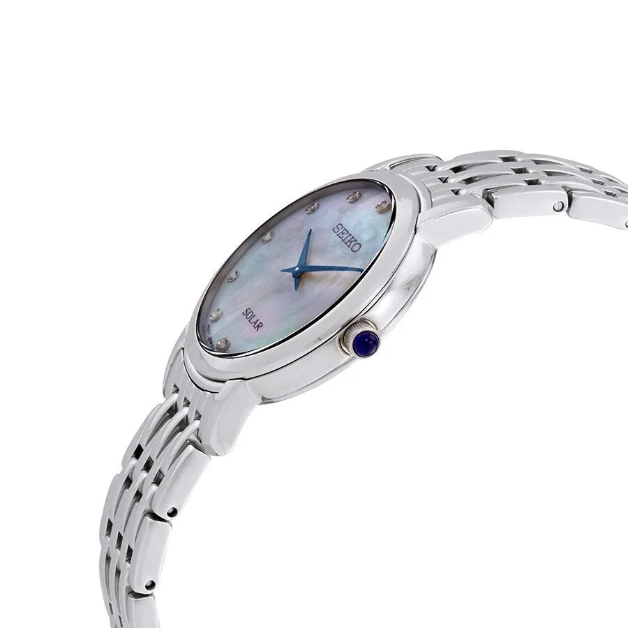 Seiko Solar Mother of Pearl Dial Ladies Watch SUP397