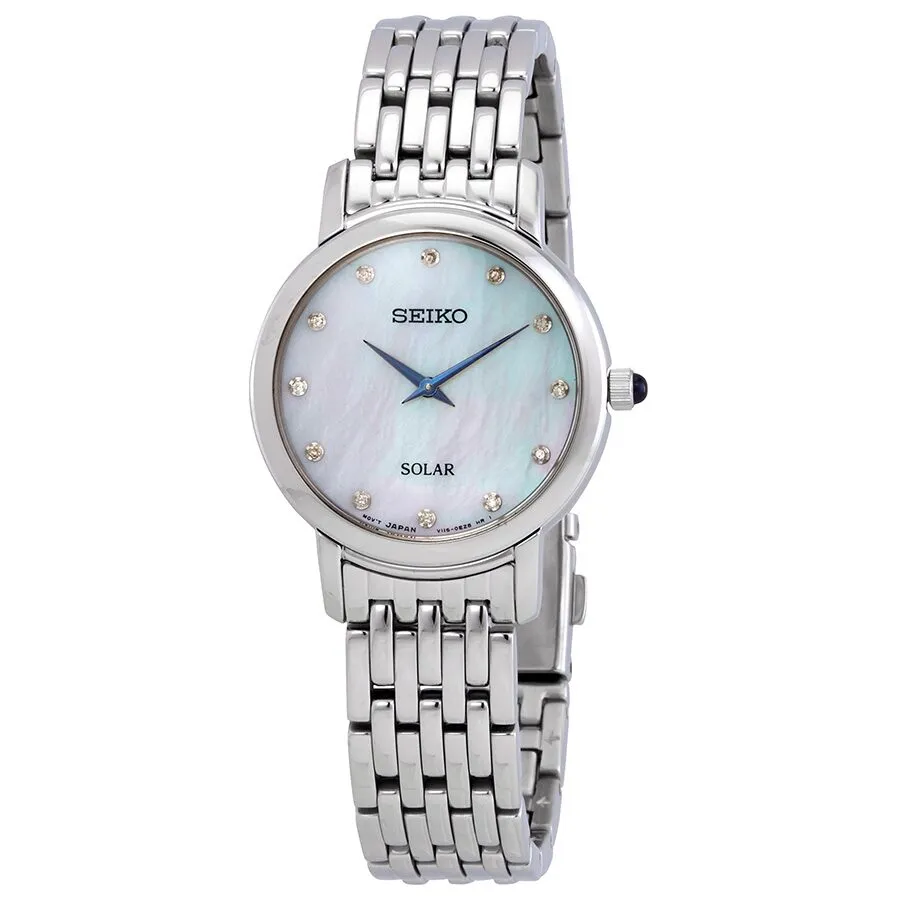Seiko Solar Mother of Pearl Dial Ladies Watch SUP397