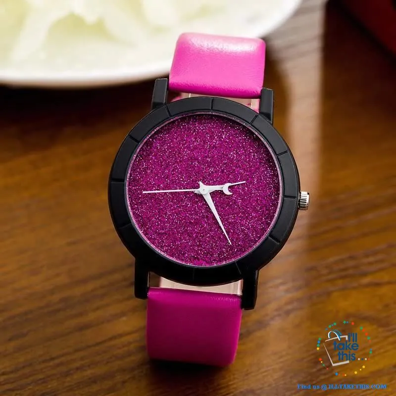 Shimmering Moon Star style Ladies wrist Watches - 5 Color options