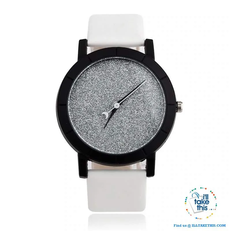 Shimmering Moon Star style Ladies wrist Watches - 5 Color options