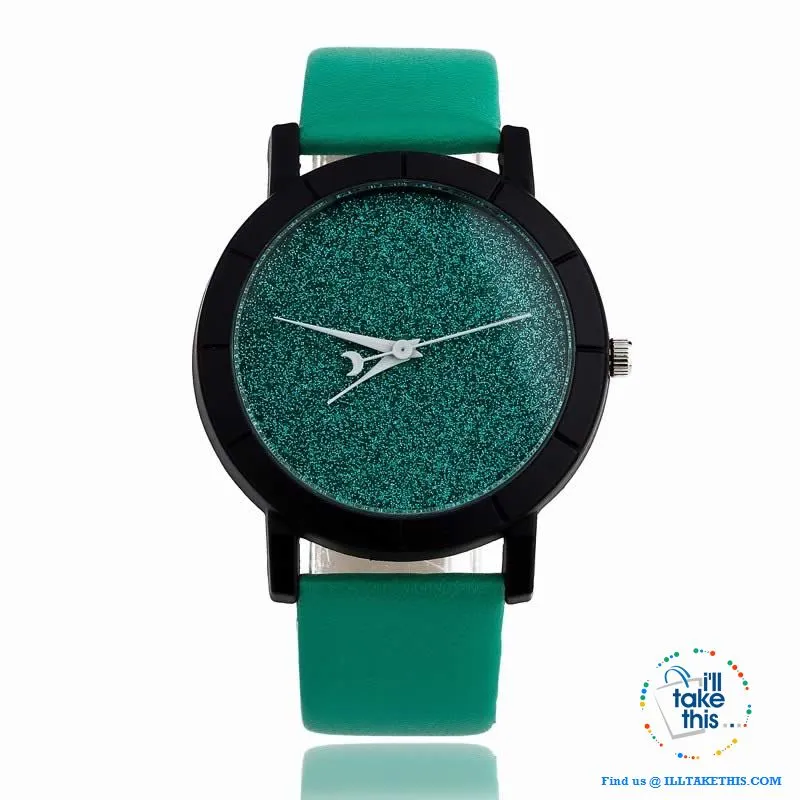 Shimmering Moon Star style Ladies wrist Watches - 5 Color options