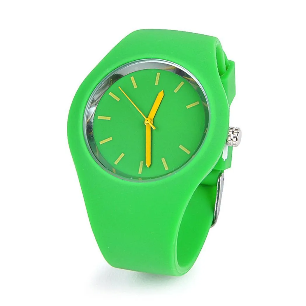 Sidiou Group Sport Ultra-Thin Watch Women Band Analog Jelly Silicone Soft Quartz