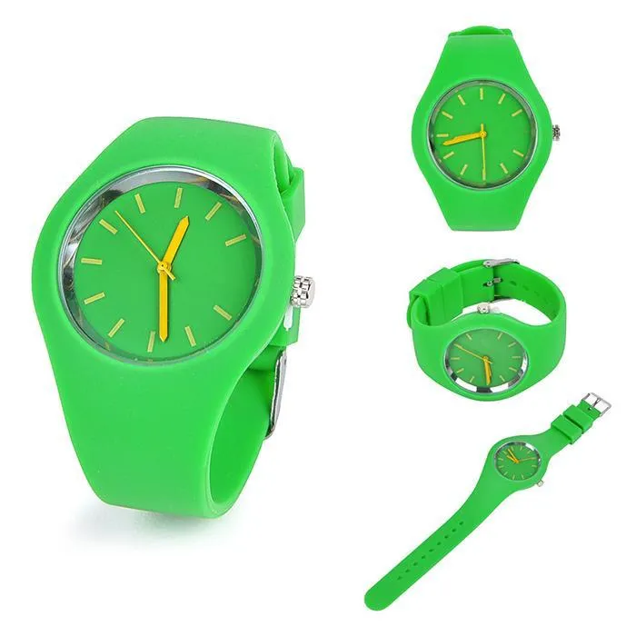 Sidiou Group Sport Ultra-Thin Watch Women Band Analog Jelly Silicone Soft Quartz