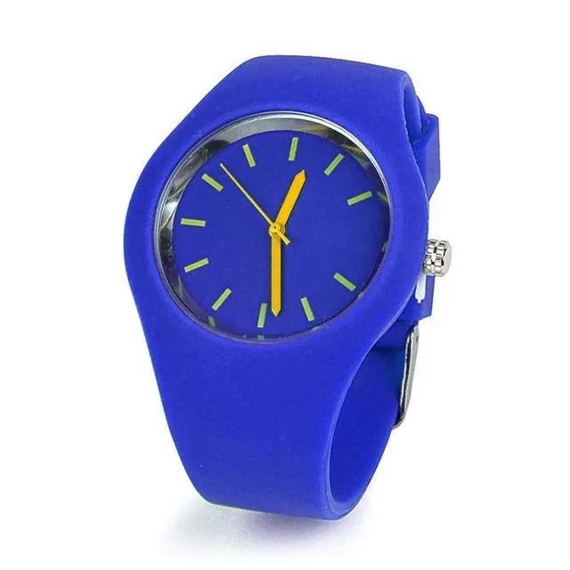 Sidiou Group Sport Ultra-Thin Watch Women Band Analog Jelly Silicone Soft Quartz