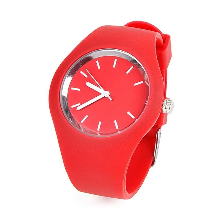 Sidiou Group Sport Ultra-Thin Watch Women Band Analog Jelly Silicone Soft Quartz