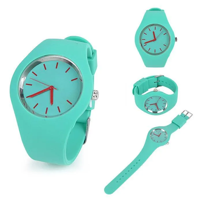 Sidiou Group Sport Ultra-Thin Watch Women Band Analog Jelly Silicone Soft Quartz