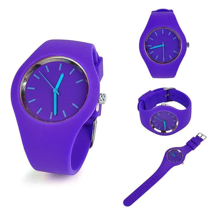 Sidiou Group Sport Ultra-Thin Watch Women Band Analog Jelly Silicone Soft Quartz
