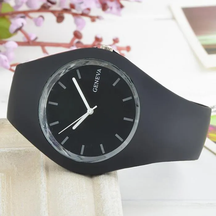 Sidiou Group Sport Ultra-Thin Watch Women Band Analog Jelly Silicone Soft Quartz