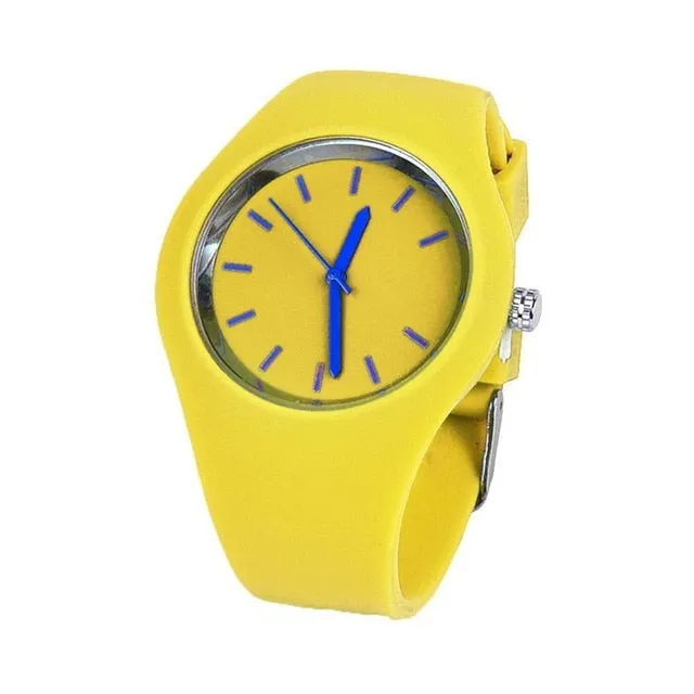 Sidiou Group Sport Ultra-Thin Watch Women Band Analog Jelly Silicone Soft Quartz