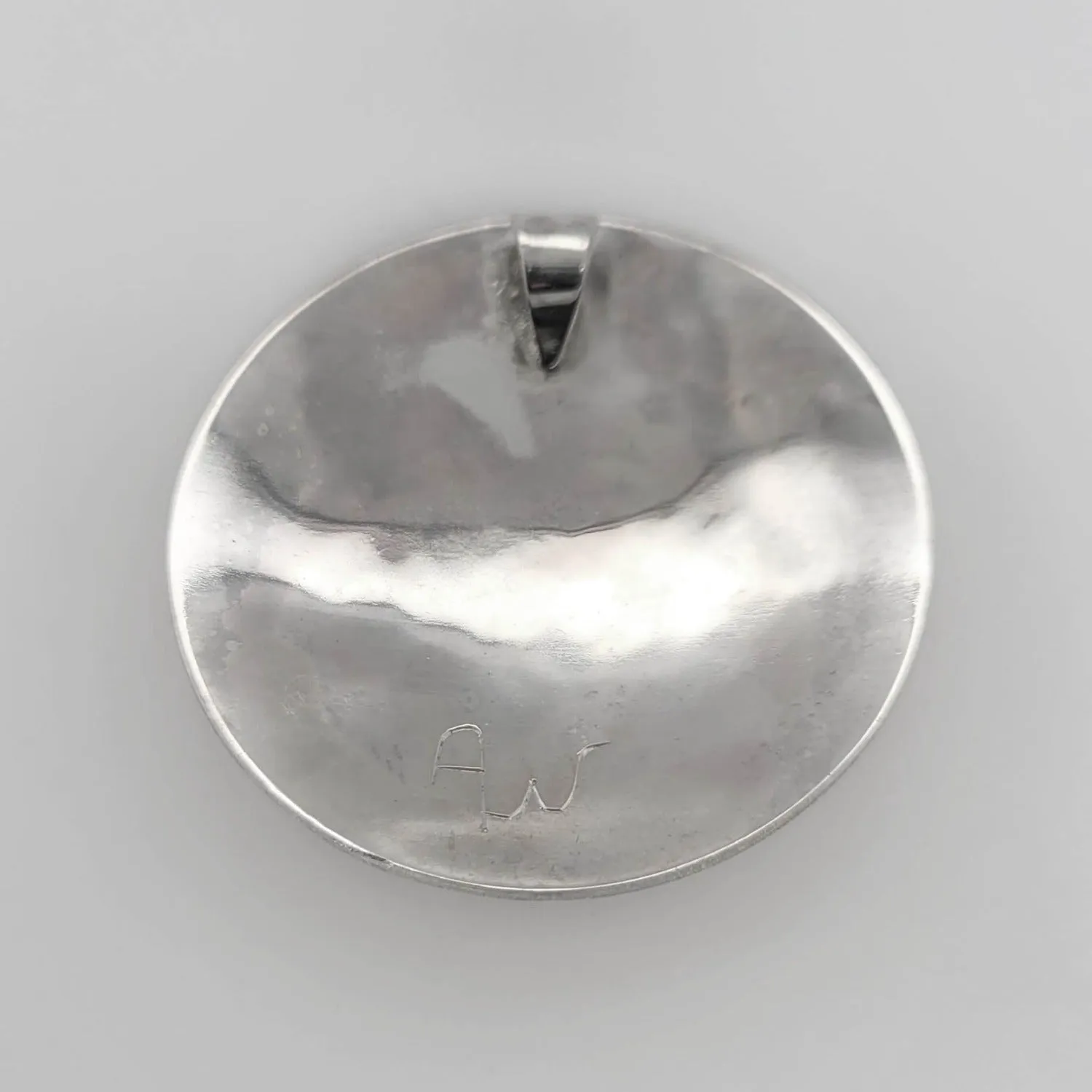 Silver and Gold Wolf and Moon Pendant