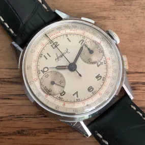 Sold - Accurist Vintage Chronograph Valjoux 22 Decorated Movement Stainless Steel - Fully Serviced by ClockSavant
