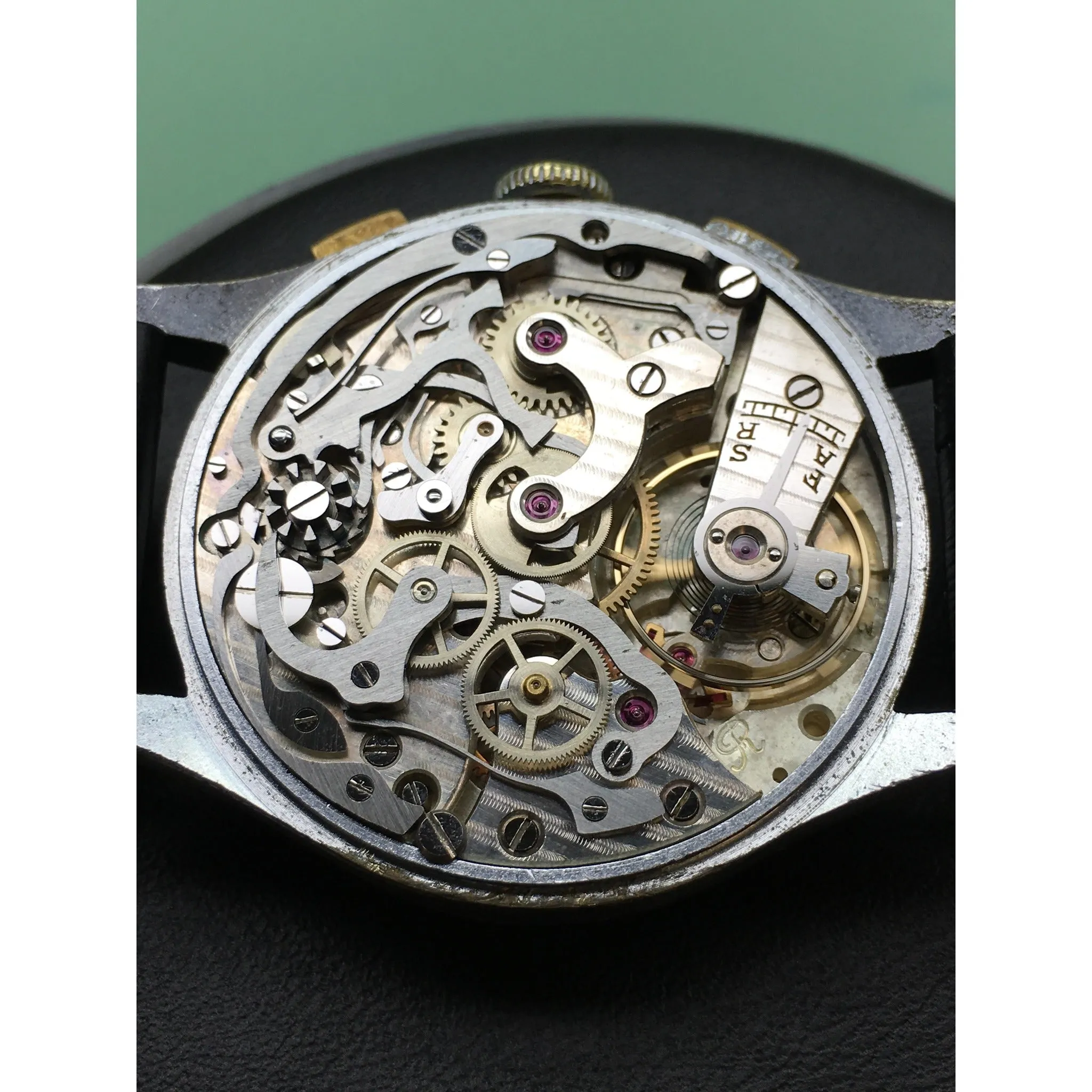 Sold - Accurist Vintage Chronograph Valjoux 22 Decorated Movement Stainless Steel - Fully Serviced by ClockSavant