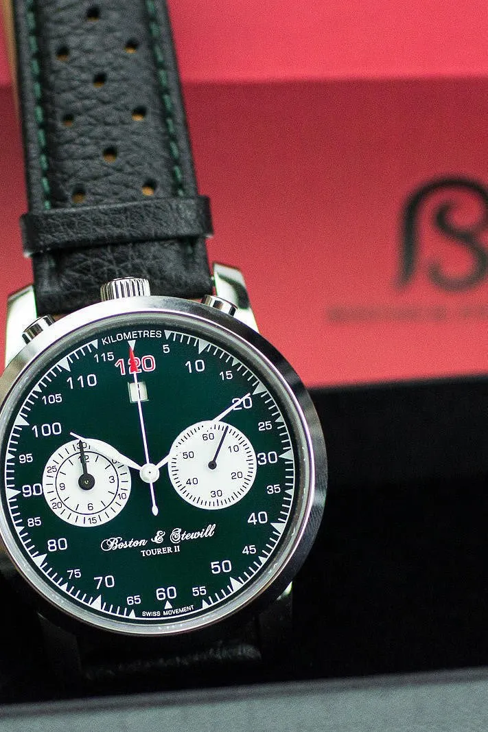 Sold!!! Boston & Stewill Tourer II British Racing Green Dial BullHead Limited Edition