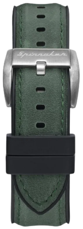 Spinnaker Durevole Rubber/Leather Hybrid Strap 22mm Green SP-STRAP22-RL04