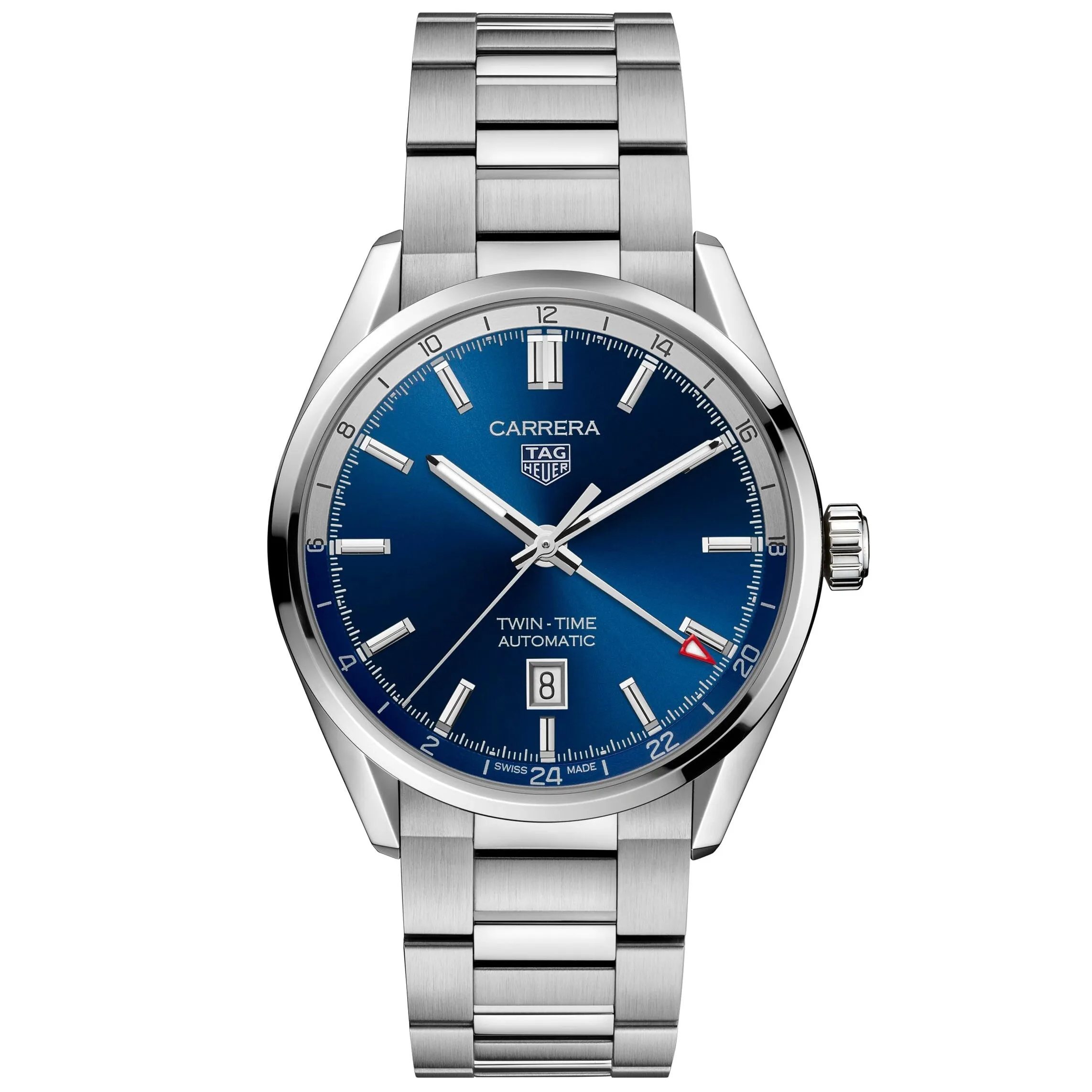 TAG Heuer Carrera Calibre 7 Twin Time Automatic Men's Blue Dial Watch, 41mm