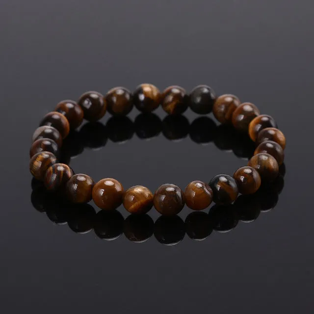 Tiger Eye Bracelets Bangles Elastic Rope Chain Natural Stone Friendship Bracelets For Women and Men Jewelry 2016