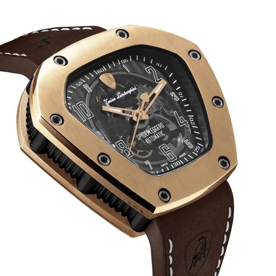 Tonino Lamborghini Spyderleggero Skeleton Watch TLF-T06-5 IP Rose Gold