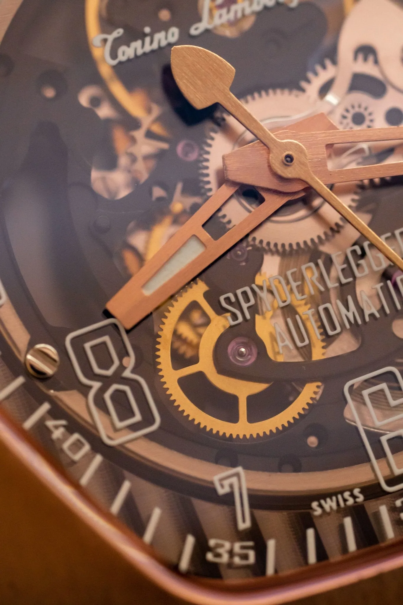 Tonino Lamborghini Spyderleggero Skeleton Watch TLF-T06-5 IP Rose Gold