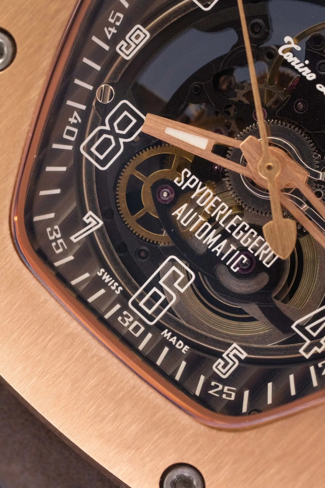 Tonino Lamborghini Spyderleggero Skeleton Watch TLF-T06-5 IP Rose Gold
