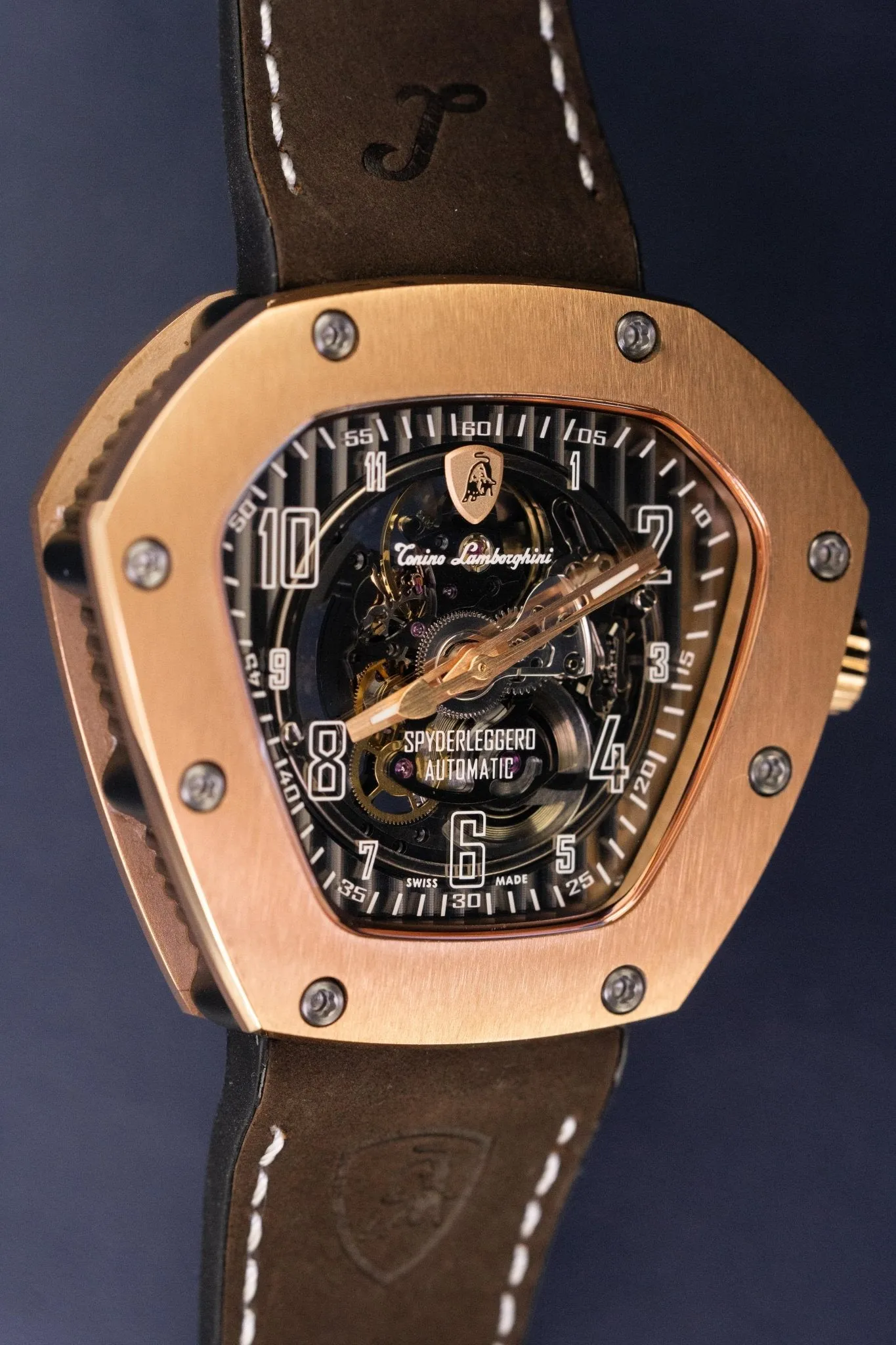 Tonino Lamborghini Spyderleggero Skeleton Watch TLF-T06-5 IP Rose Gold
