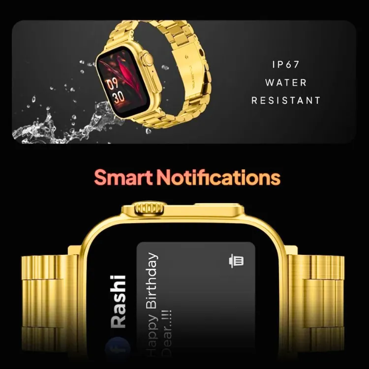 Ultimate Premium 24K Ultra Watch Gold Edition | Ultra HD Display | Bluetooth Calling | Wireless Charging | Unlimited Watch Faces | Multiple Sports Mode