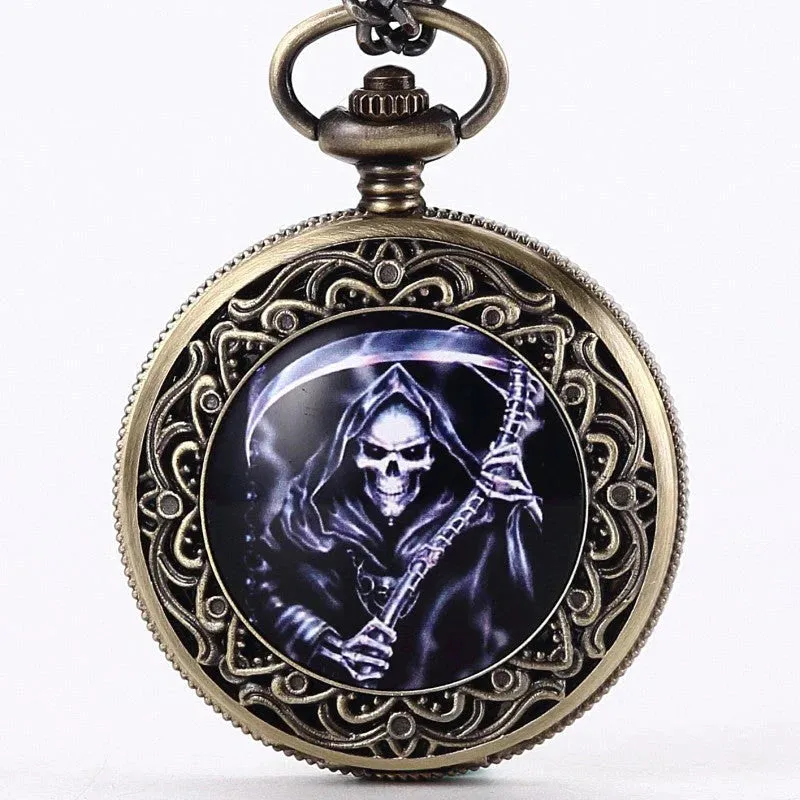 Unisex Retro Steampunk Bronze Final Destination Theme Pocket Watch