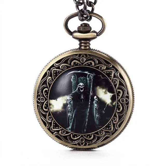 Unisex Retro Steampunk Bronze Final Destination Theme Pocket Watch