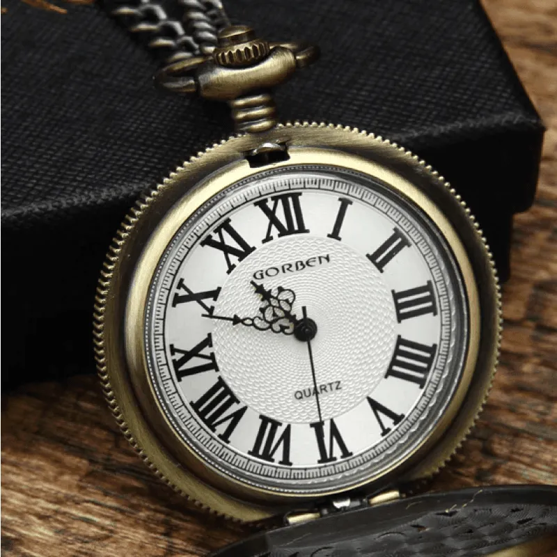 Unisex Retro Steampunk Bronze Final Destination Theme Pocket Watch