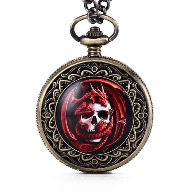 Unisex Retro Steampunk Bronze Final Destination Theme Pocket Watch