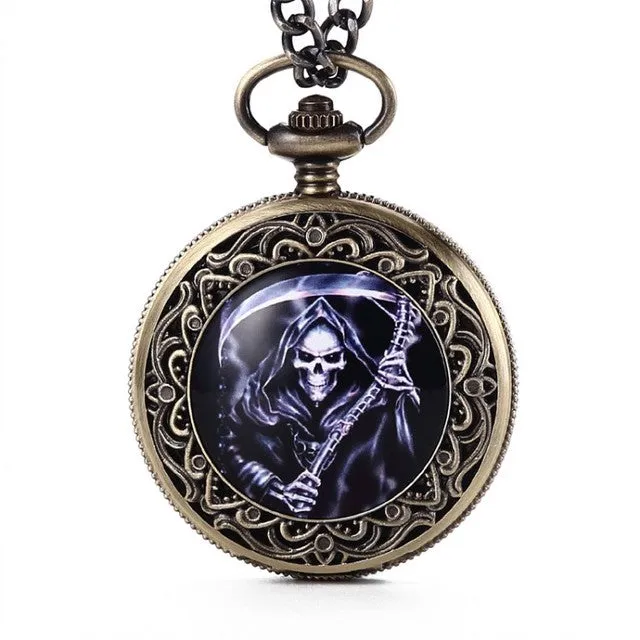 Unisex Retro Steampunk Bronze Final Destination Theme Pocket Watch