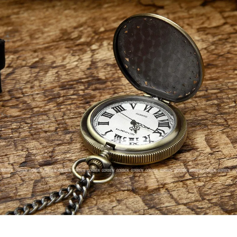 Unisex Retro Steampunk Bronze Final Destination Theme Pocket Watch