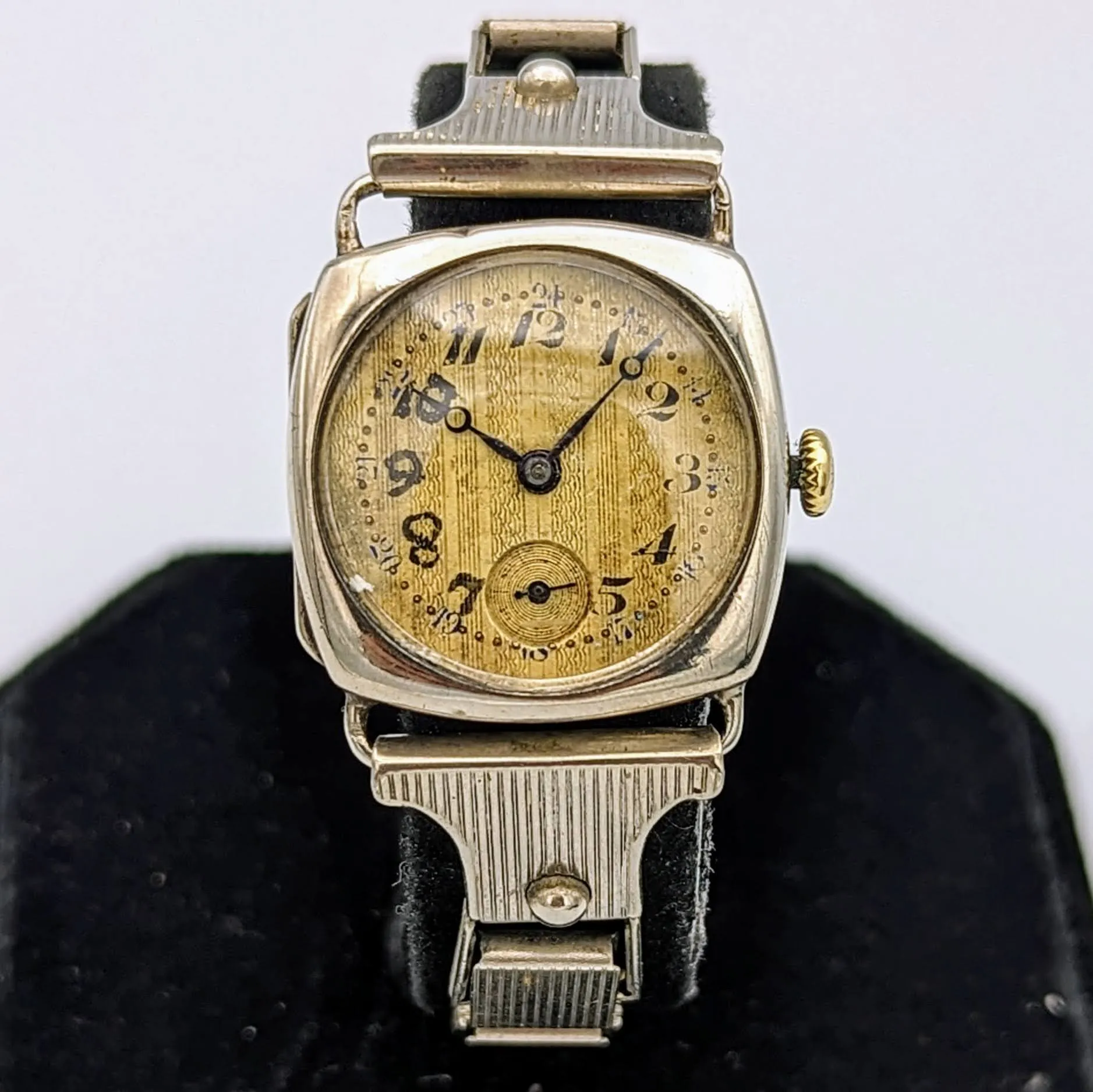 Vintage BREVET Wristwatch Guilloche 24 Hour Dial Sub Second Vintage Bracelet Watch