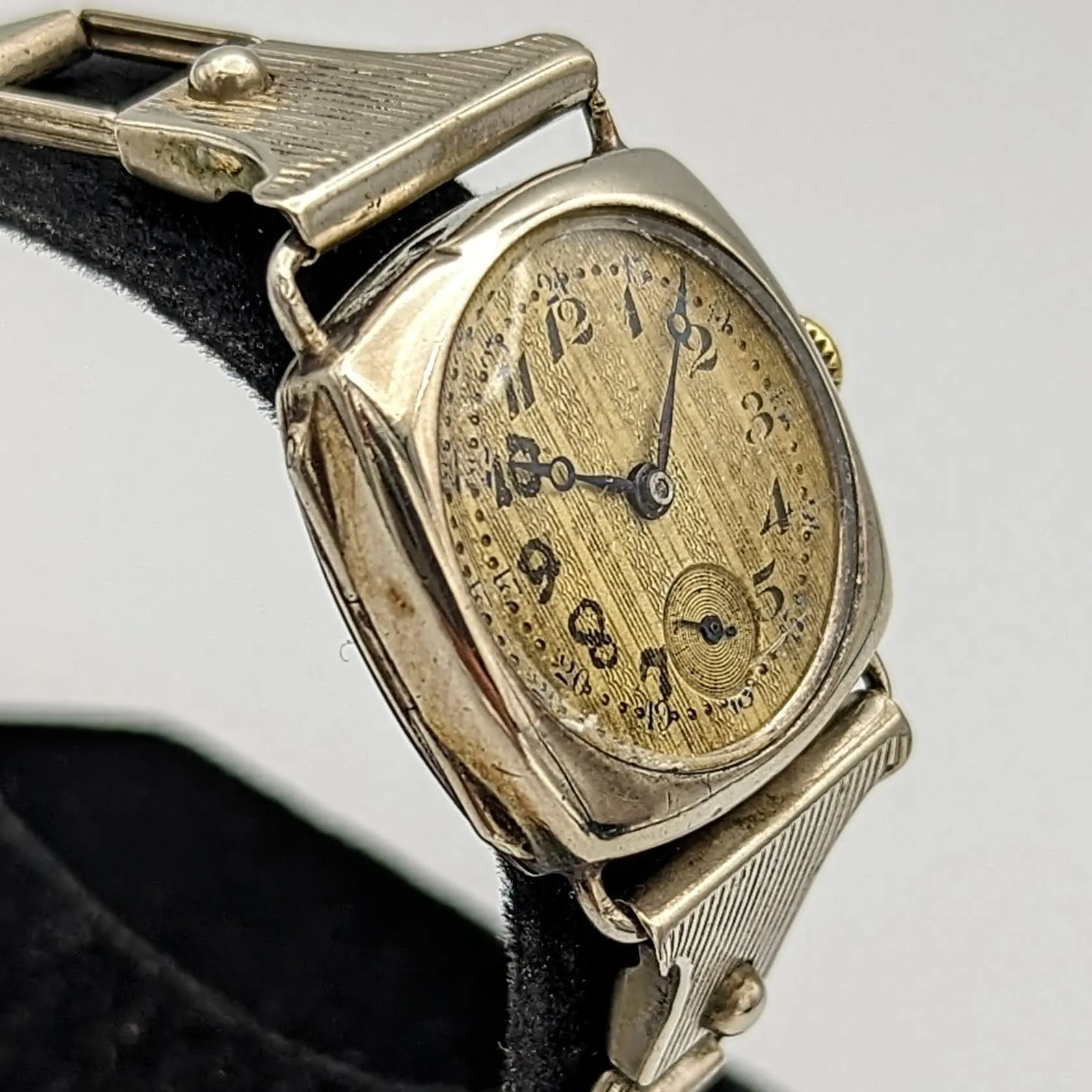 Vintage BREVET Wristwatch Guilloche 24 Hour Dial Sub Second Vintage Bracelet Watch
