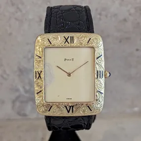 Vintage PIAGET Wristwatch 18K Gold ULTRA-THIN Movement Cal. 9P 18 Jewels Watch