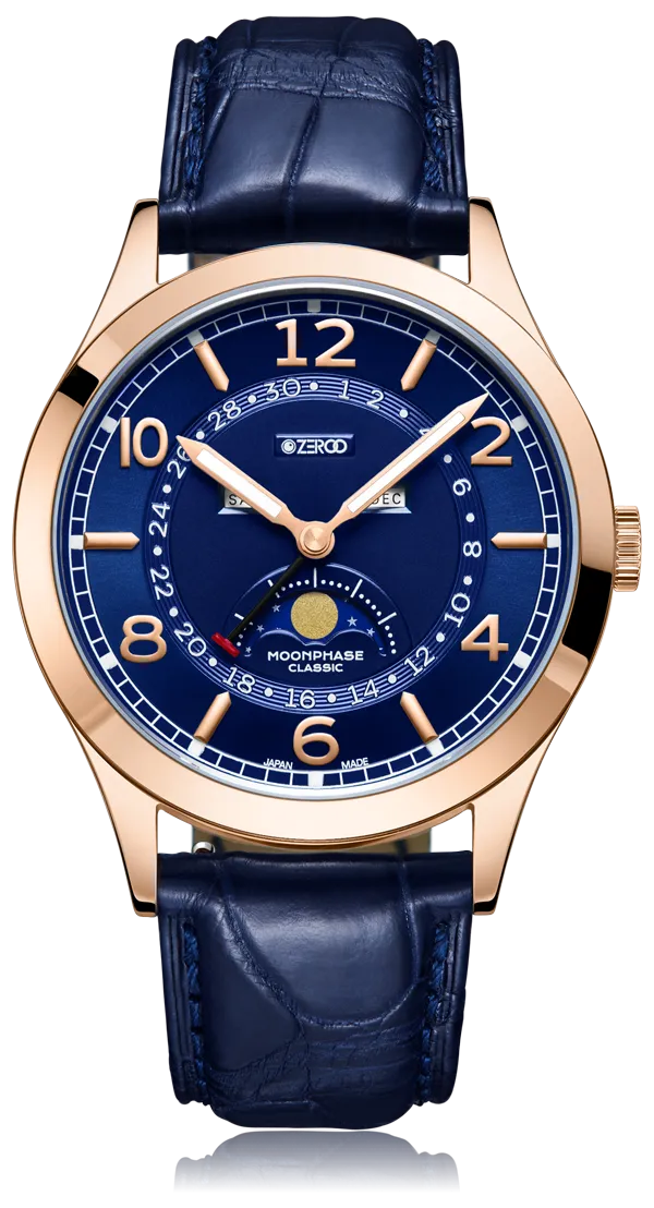 ZEROO C2 THE VIRGO CLASSIC MOONPHASEQUARTZ WATCH FOR GENTS - ZC002RBL