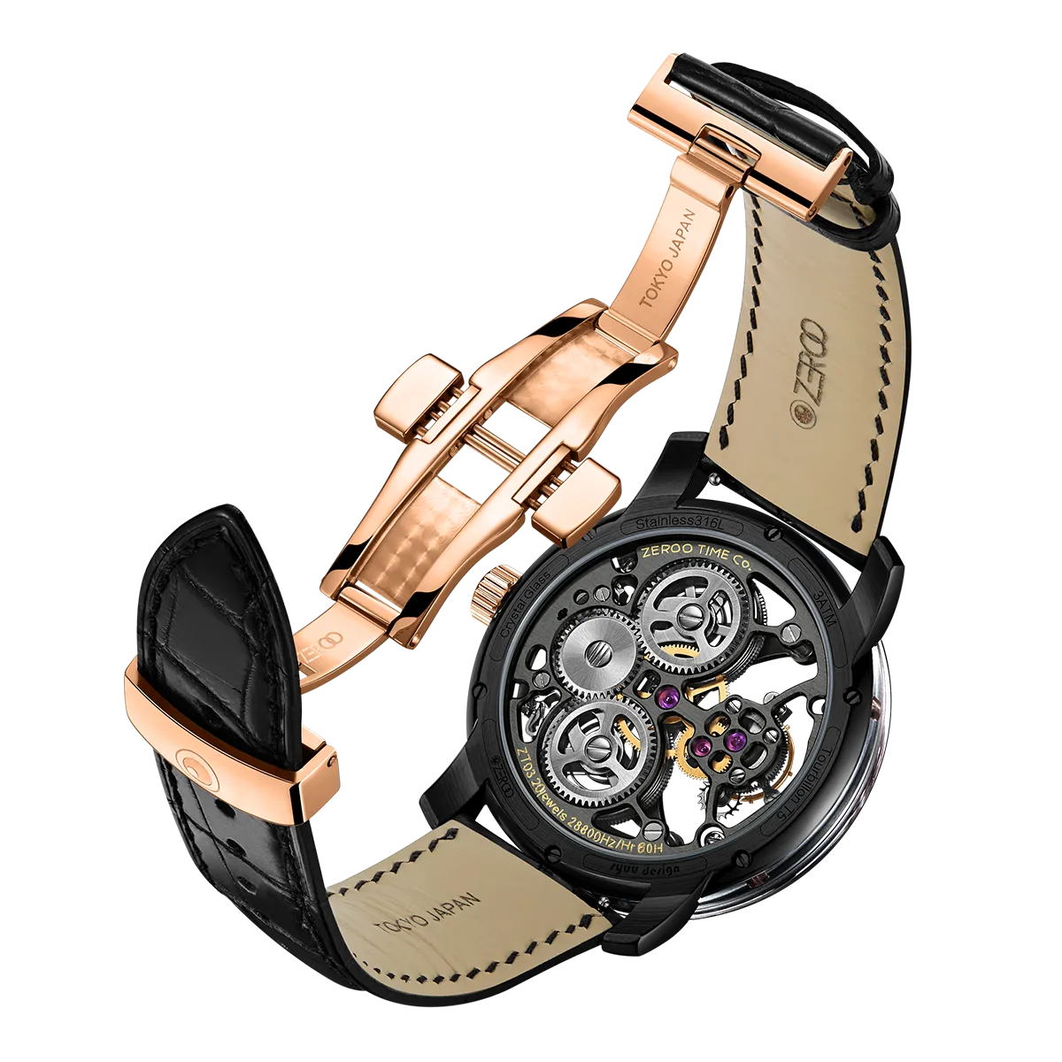 ZEROO T5 THE ARCHER FULL SKELETON TOURBILLONMANUAL TOURBILLON WATCH FOR GENTS - ZT005CBR