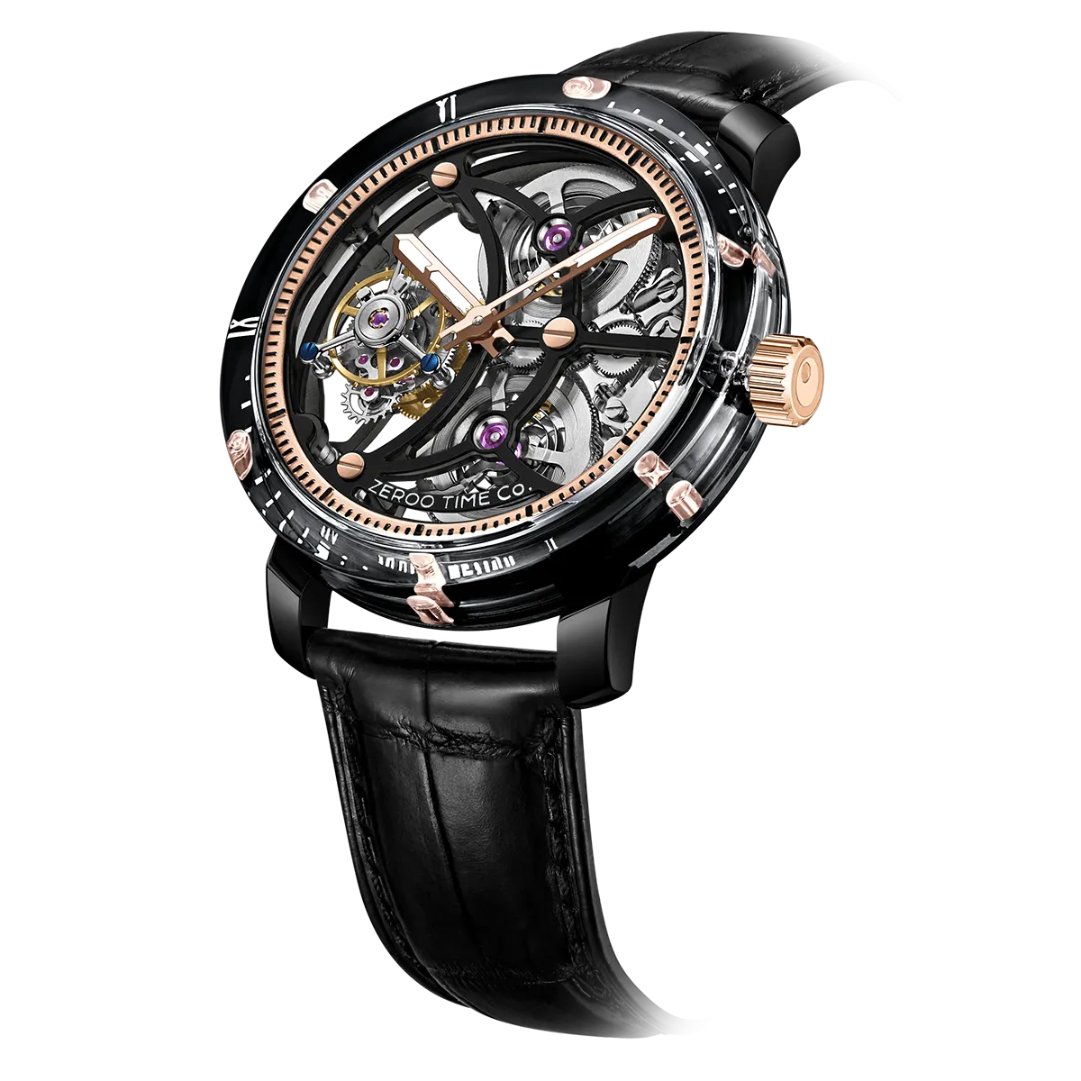 ZEROO T5 THE ARCHER FULL SKELETON TOURBILLONMANUAL TOURBILLON WATCH FOR GENTS - ZT005CBR