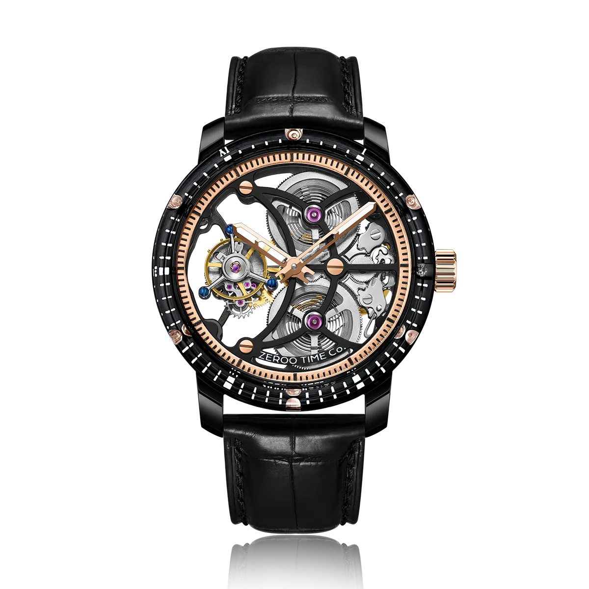 ZEROO T5 THE ARCHER FULL SKELETON TOURBILLONMANUAL TOURBILLON WATCH FOR GENTS - ZT005CBR