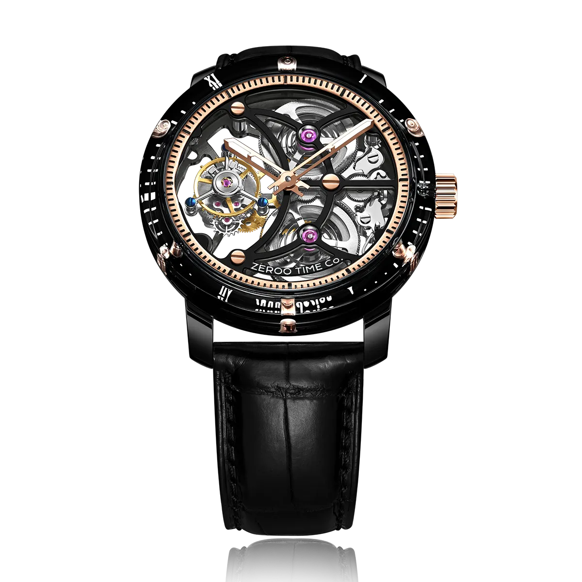 ZEROO T5 THE ARCHER FULL SKELETON TOURBILLONMANUAL TOURBILLON WATCH FOR GENTS - ZT005CBR