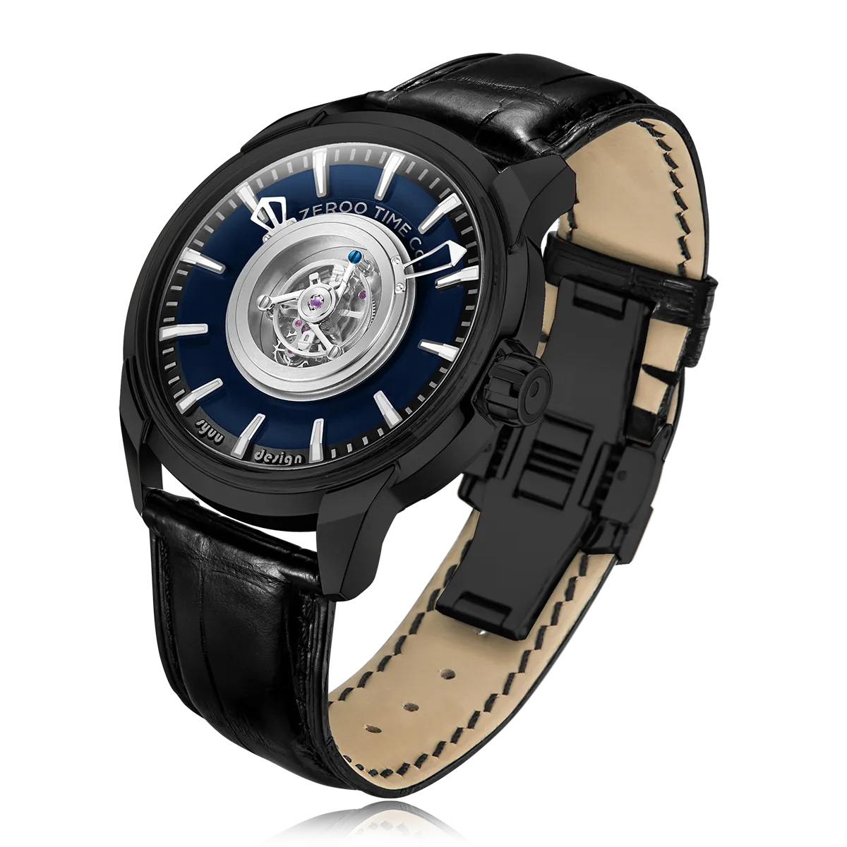 ZEROO T6 THE QUASER CENTER TOURBILLONMANUAL TOURBILLON WATCH FOR GENTS - ZT006BBL