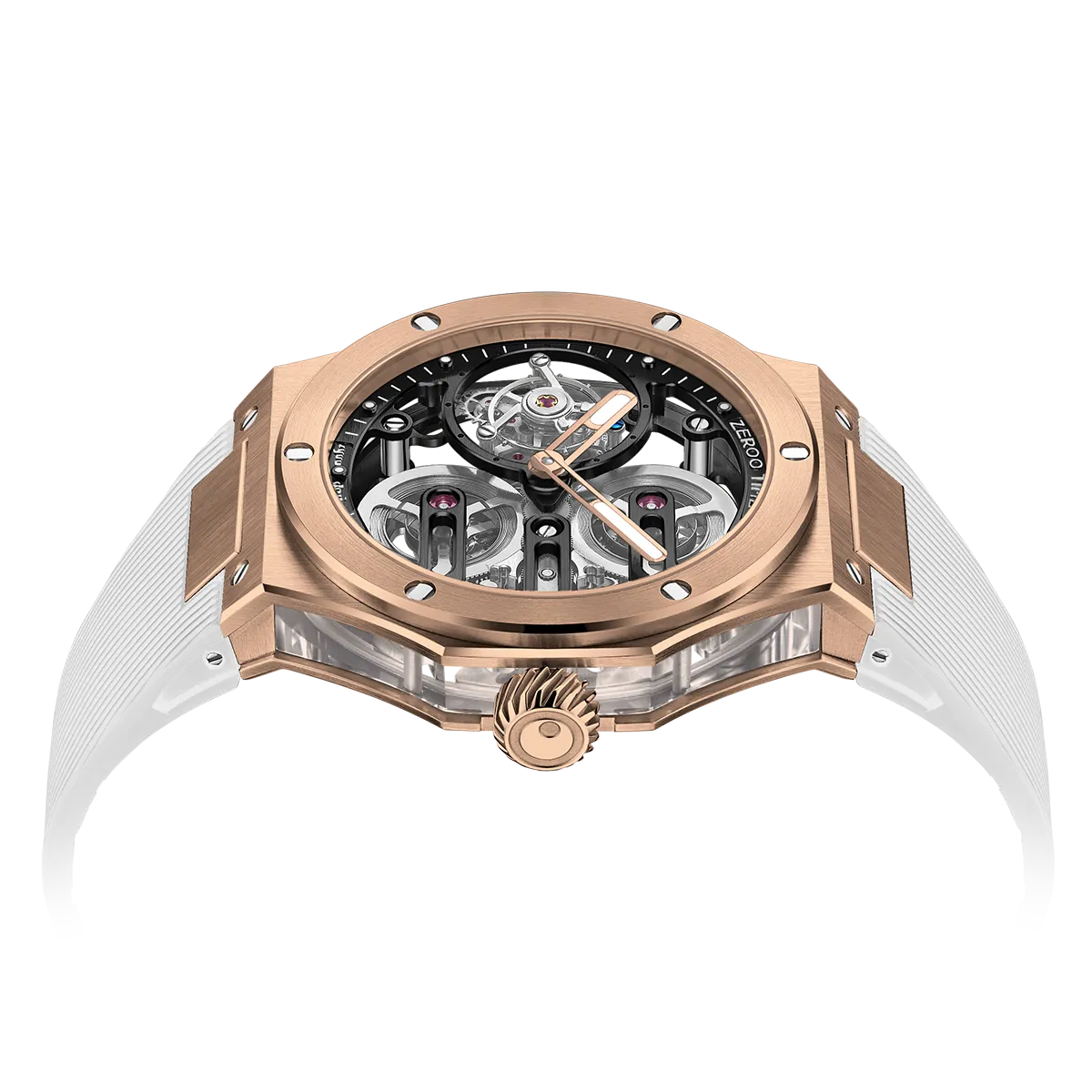 ZEROO T8 THE ORION FULL SKELETON TOURBILLONMANUAL TOURBILLON WATCH FOR GENTS - ZT008RBW