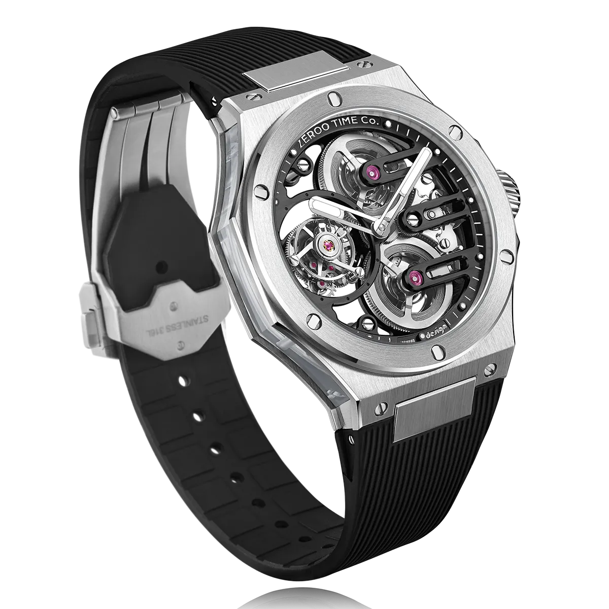 ZEROO T8 THE ORION FULL SKELETON TOURBILLONMANUAL TOURBILLON WATCH FOR GENTS - ZT008SBB