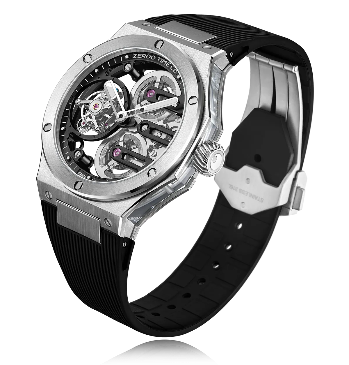 ZEROO T8 THE ORION FULL SKELETON TOURBILLONMANUAL TOURBILLON WATCH FOR GENTS - ZT008SBB
